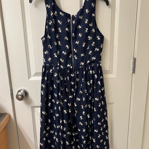 Everly Boston Terrier Dog Print Chiffon Dress in Medium - Picture 7 of 7